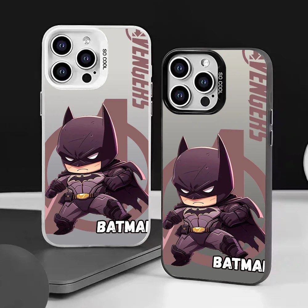 Anime B-Bat M-Man Phone Case Phone Case IMD color silver shell For iPhone 16 15 14 13 12 11 Pro Max Plus