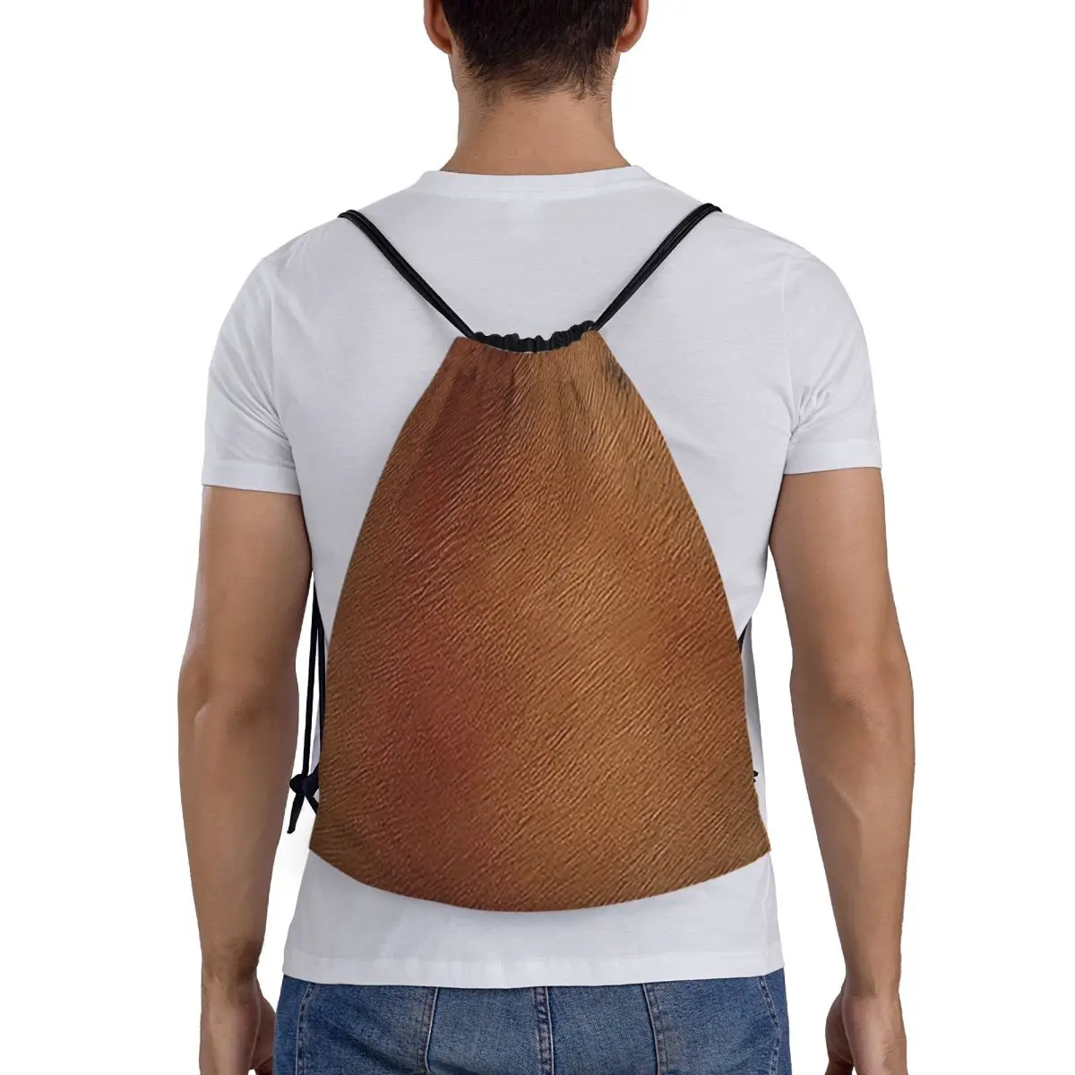 

Коричневые рюкзаки из коровьей кожи с принтом под кожу, многофункциональные сумки-мешки на шнурке, сумки для мелочей, сумки для книг для путешествий и студентов