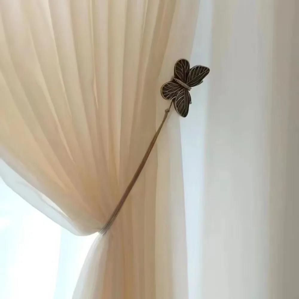 Plastic Magnetic Curtain Tieback Magnetic Closure Adjustable Rope Curtain Rope Holder Portable Butterfly Shape Curtain Buckle