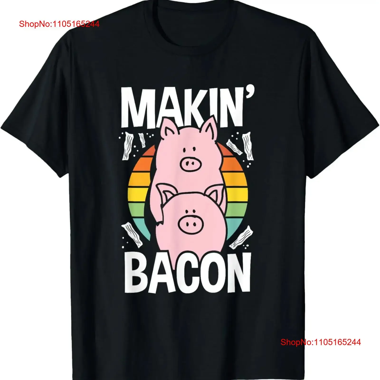 

Футболка Makin Bacon Funny Lover Meat Eater, винтажная стираная дизайнерская одежда, модная графическая слегка универсальная дышащая одежда