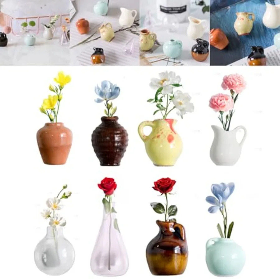 

Мини-магниты для вазы для холодильника, крошечные керамические магниты для вазы для холодильника, 3D DIY вазы для растений для цветов, забавное украшение для дома