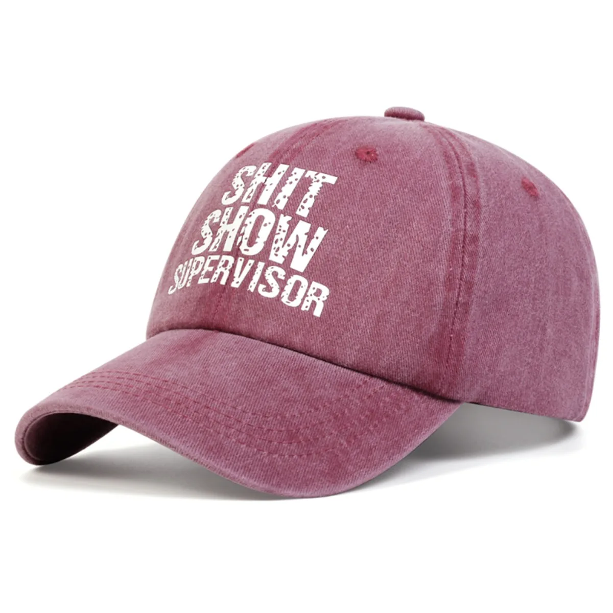 Customization 1 Men's SHIT SHOW SUPERVISOR Washed Baseball Cap, Outdoor Adjustable Fashion Casual Hat, Suitable For Spring And A