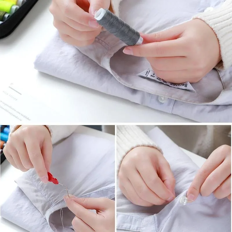 Przenośny 10 sztuk/zestaw zestaw do szycia Mini podróżny zestaw pudełek do szycia do użytku domowego torby do przechowywania szycia DIY zestaw do szycia pudełko akcesoria do szycia