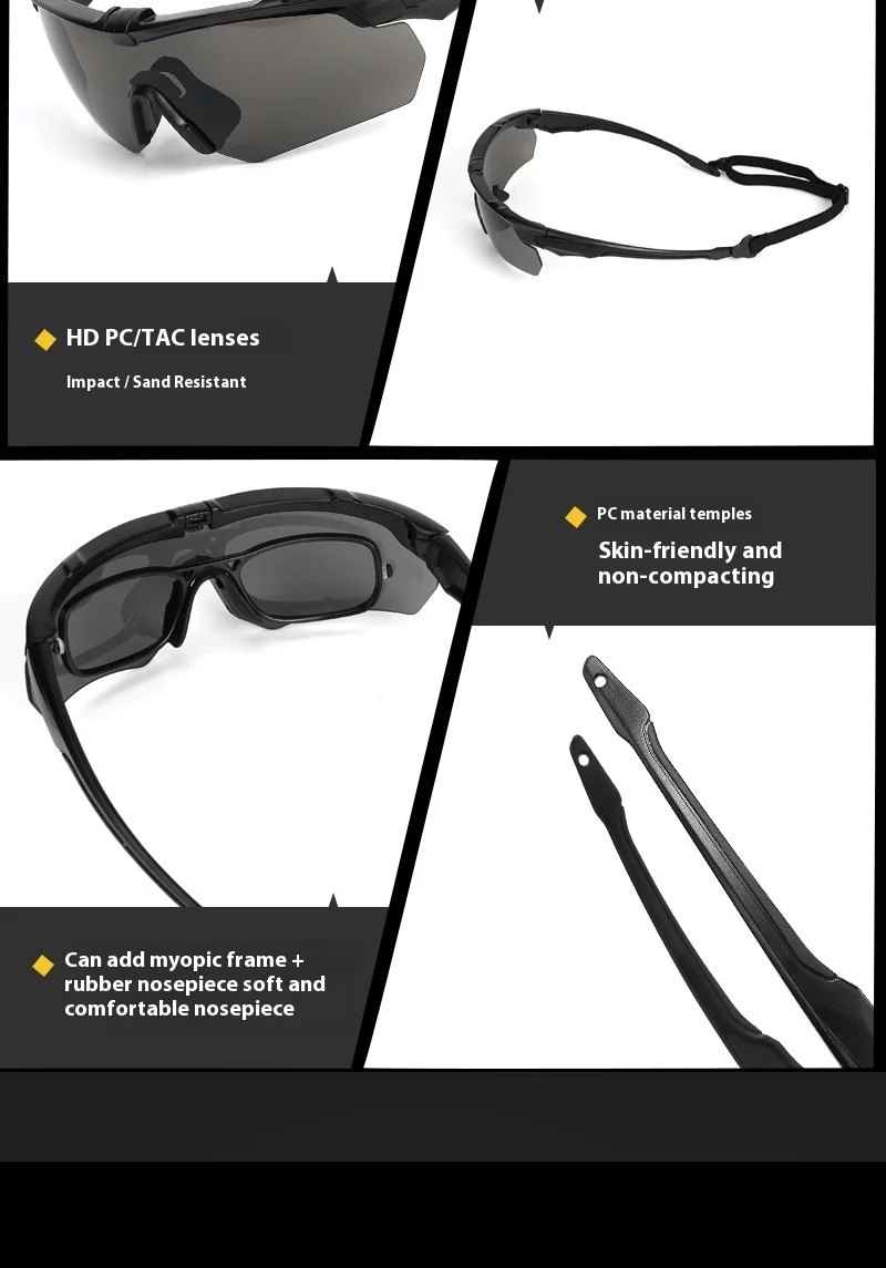 Neue Outdoor Military 2,0 MM Taktische Schutzbrille Winddicht Staubdicht CS Schießen UV400 Sichere Schutzbrille Bergsteigen Gafas – Detail 7