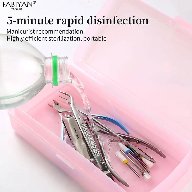 Manicure Tools Disinfection Box Double Layered Detachable Design Nail Sterilizer Tray Sterilizing Clean Cuticle Nipper Tweezers