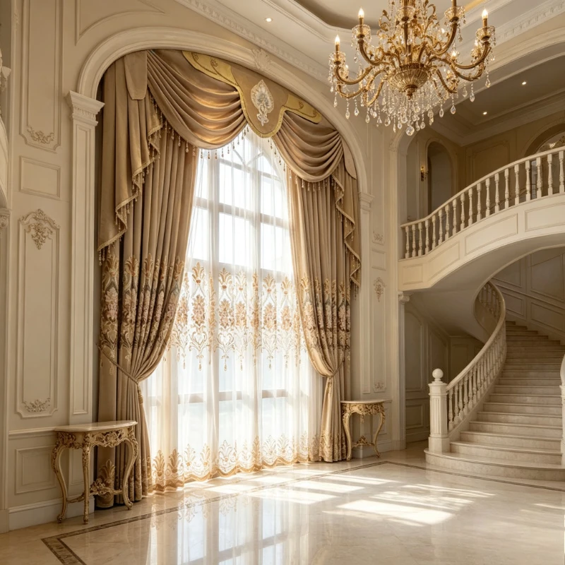 Luxury Blackout European Baby Fleece Curtains Simple Embroidery New Tulle Decor Living Room Bedroom Custom Size Fashion Decor