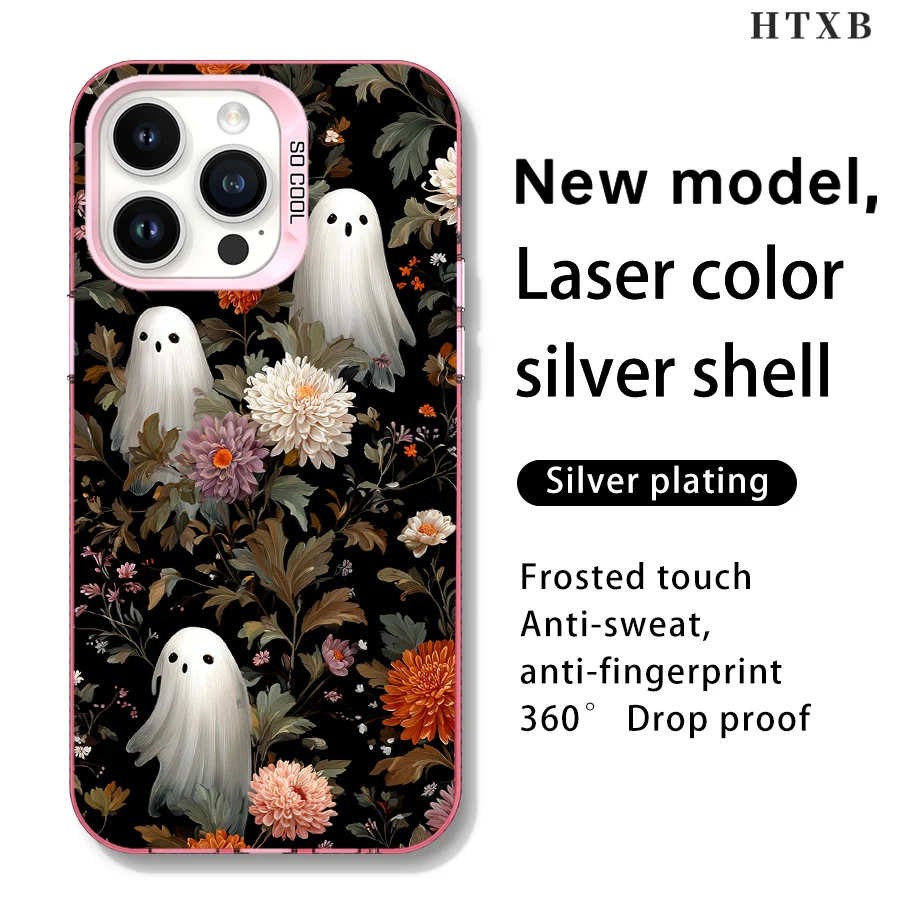 Capa de telefone fantasma crisântemos para iPhone 17 a 11 Pro Max Plus
