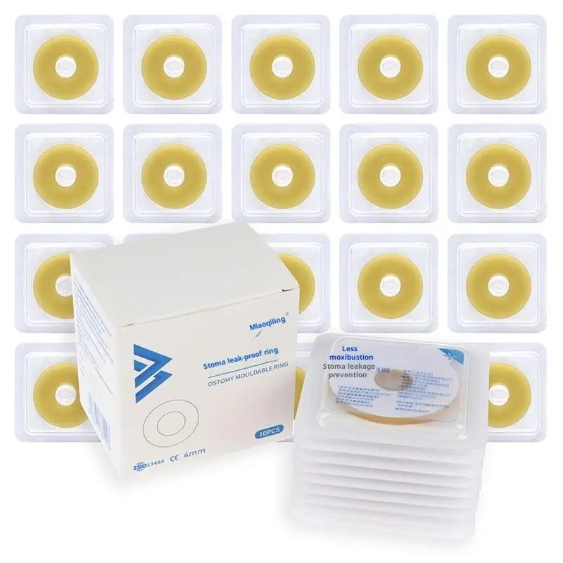 10Pcs Ostomy Barrier Ring Anti-Leakage Skin Protector For Colostomy Bag Stoma Care Waterproof Medical Grade Ostomy Supplies