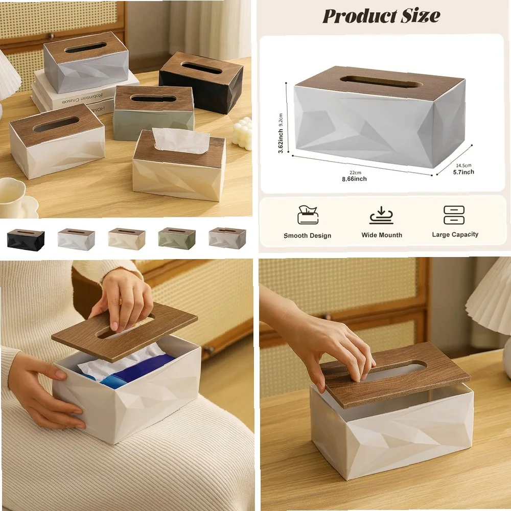 

Modern Luxury Tissue Box Holder, Minimalist Square Napkin Dispenser for Living Room & Dining Table