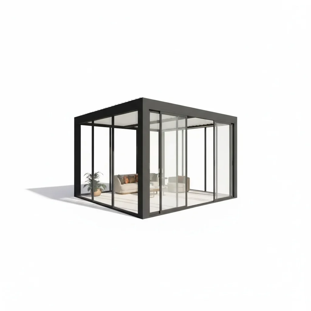 Motorized Louvre Pergola, Aluminum Alloy 6063-T5 Bioclimatic Gazebo, Waterproof Sun Shade, Outdoor Canopy for Garden and Deck