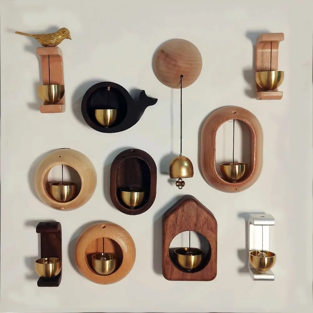 Wooden Doorbell Chime Magnetic Wooden Doorbell Wind Chime Wireless Doorbell Entrance Door Bell Decorative Wind Bell for Home