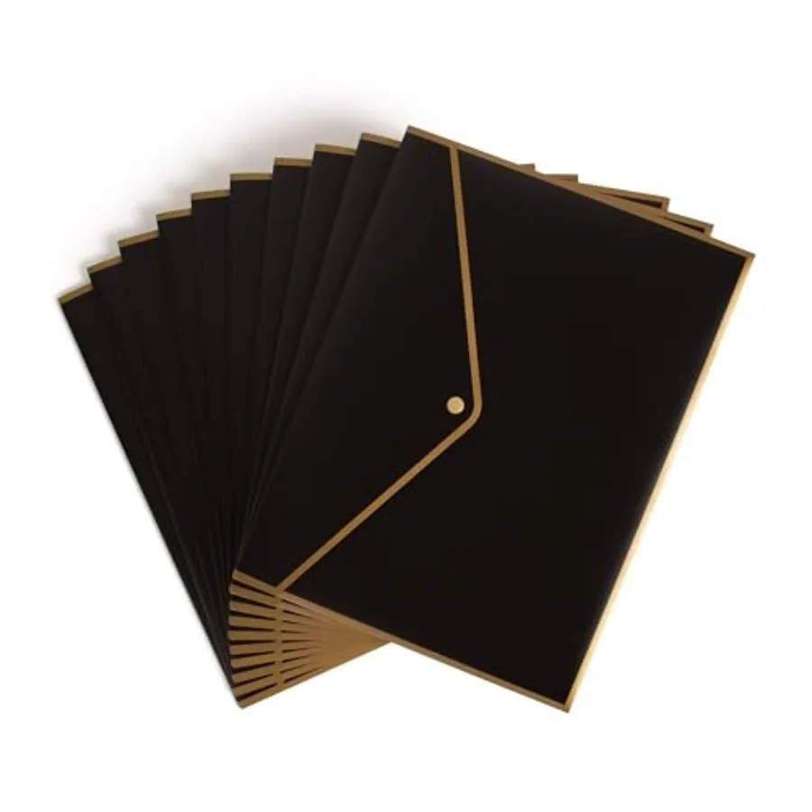 

Black and Gold Poly Document Holder, 10 Count