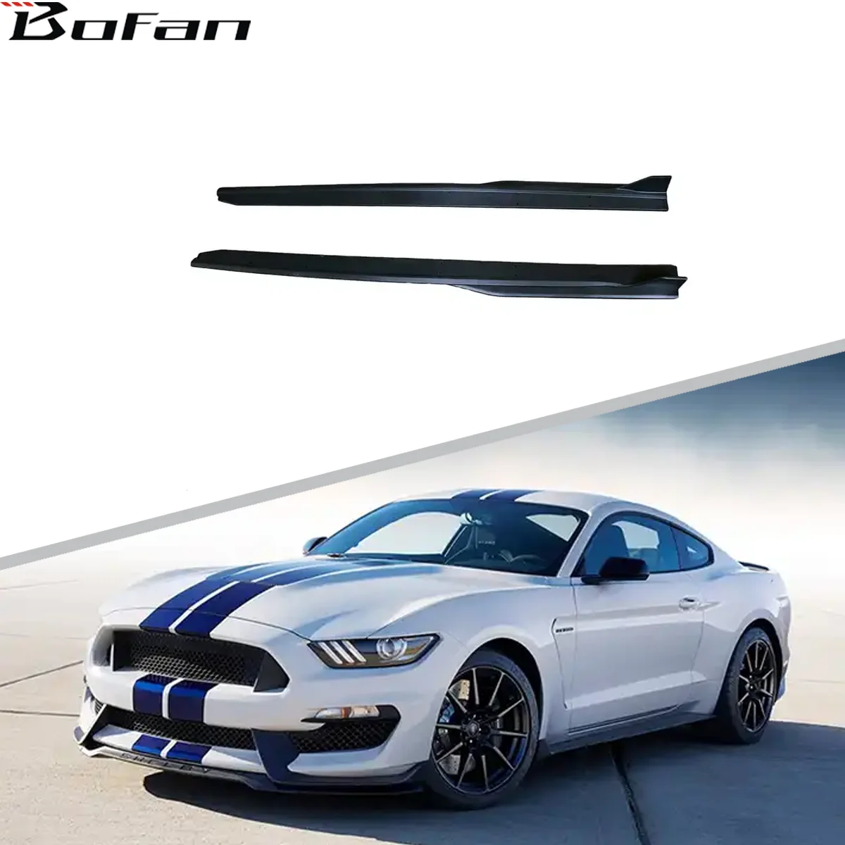 

GT350 Style PP Material Car Rear Bumper Body Accessories Side Skirt for Mustang 2015-2021
