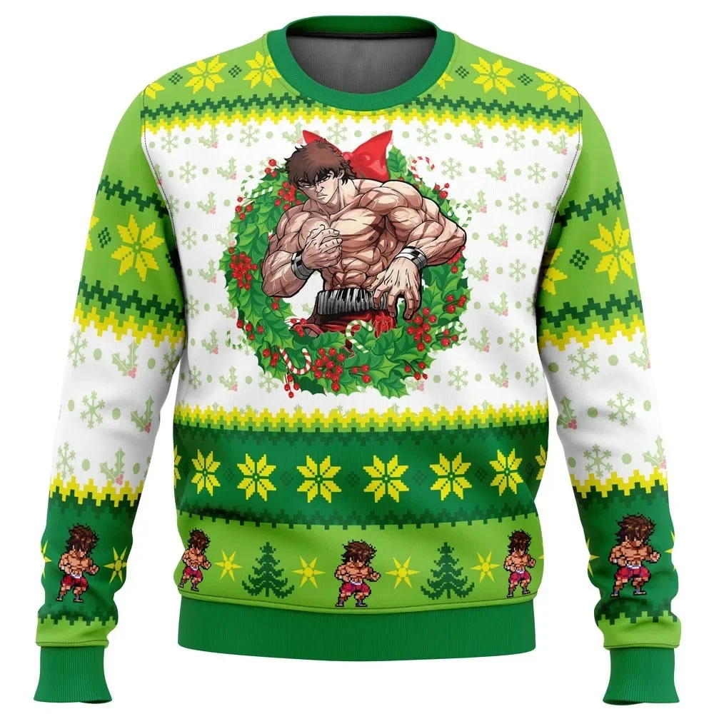 2024 New Style Christmas Season Baki Ugly Christmas Gift Santa Claus Pullover Men 3D Sweaters And Top Aut Sweaters for Men