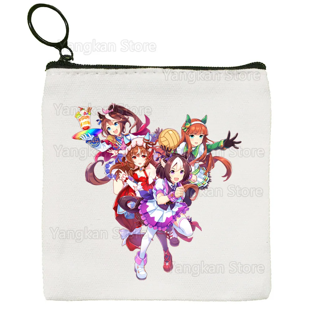 حقيبة نسائية جديدة من Uma Musume Pretty Derby حقيبة بيضاء نقية مصنوعة يدويًا من القماش ومحفظة للعملات المعدنية وحقيبة يد على شكل سبورة بيضاء #4