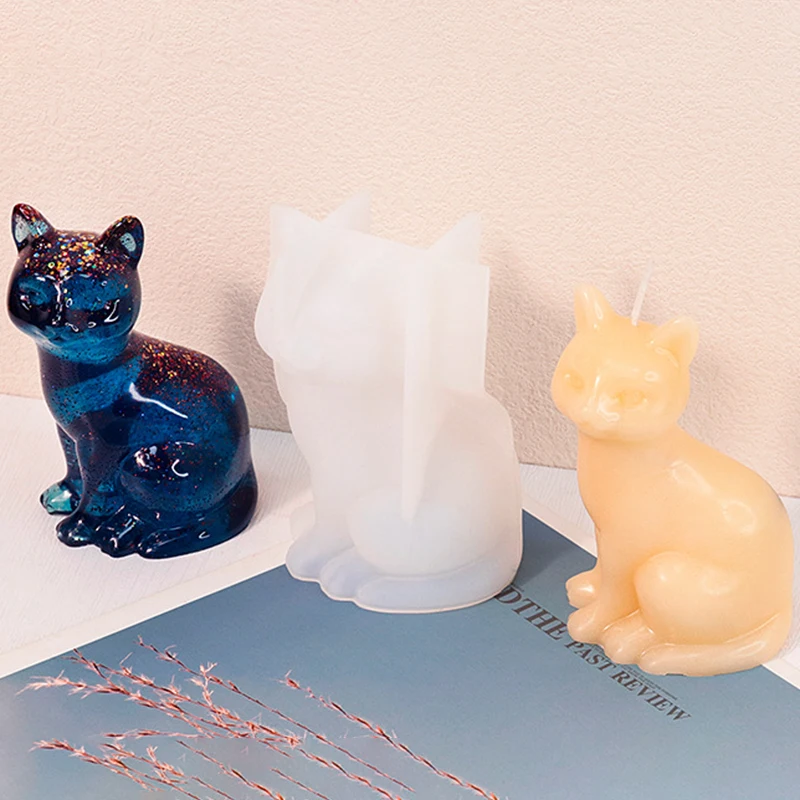 DIY Cute Animal Crystal Drop Glue 3D Mold Easter Rabbit Cat Dog Silicone Mold For Candle Making Home Table Decoration Crafts