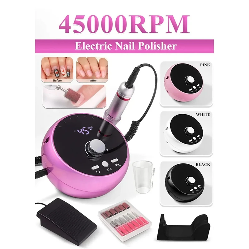 Trapano elettrico per unghie Macchina per manicure professionale Motore senza spazzole Levigatrice per unghie Set Attrezzatura per lucidare le unghie SPINA USA