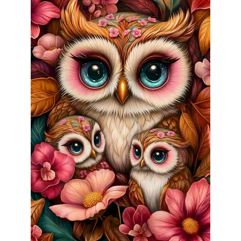 RUOPOTY Owl Paint By Numbers For Adults Color by Numbers Kit Animal Easy Acrylic on Canvas For Adults Diy Idea