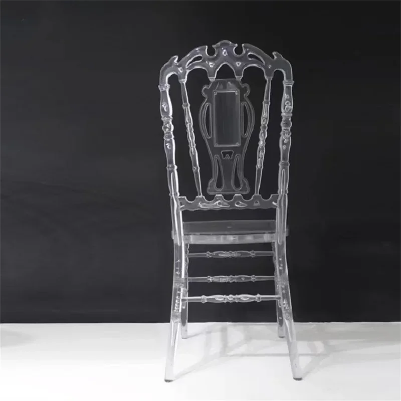 100Pcs Transparent Crown Chair   for Outdoor Wedding Moment Party Gathering