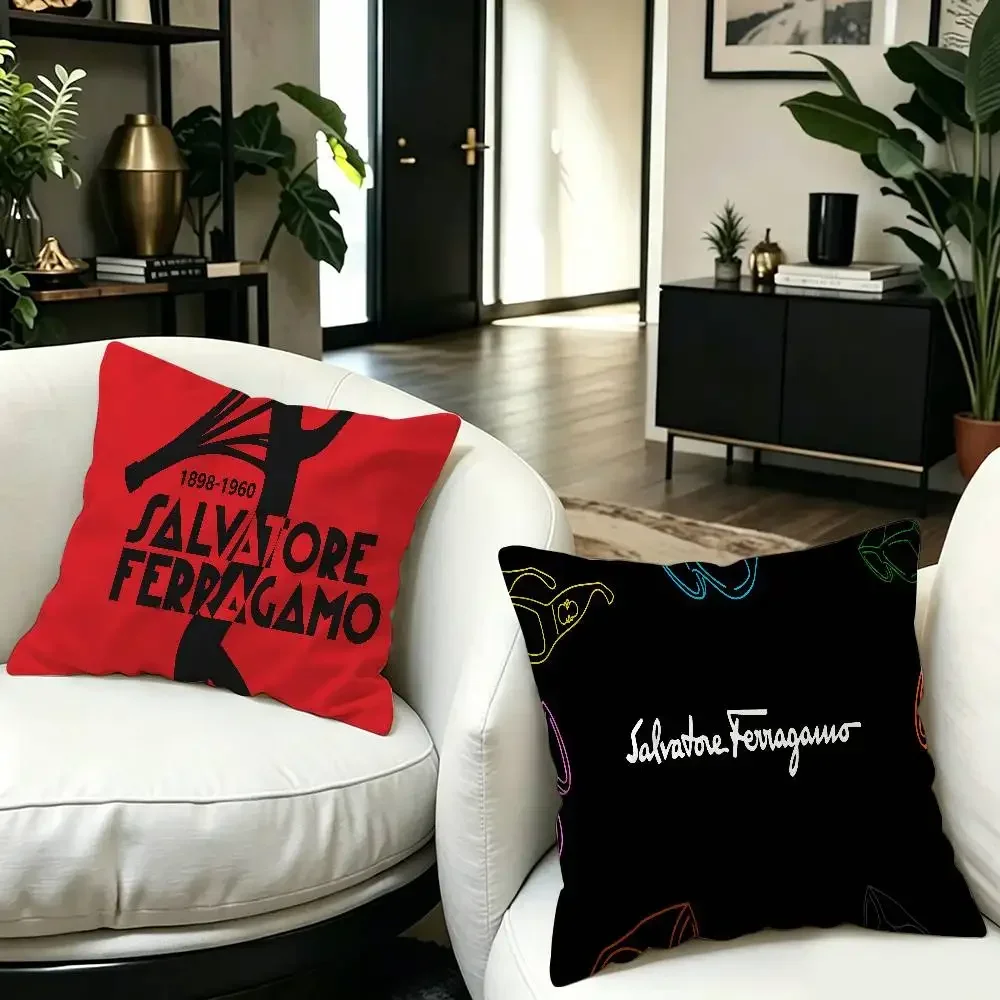 S-Salvatore F-Ferragamo Personalized Pillow Dust Cover Bedroom Kids Party Decoration Pillowcase Birthday Children Gift