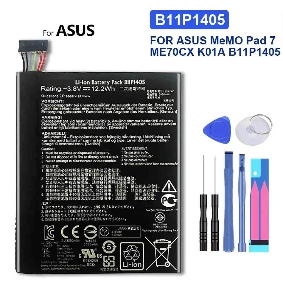 

Laptop Battery For ASUS Memo Pad 7, ME70CX, K01A, B11P1405, Batteries Free Tool