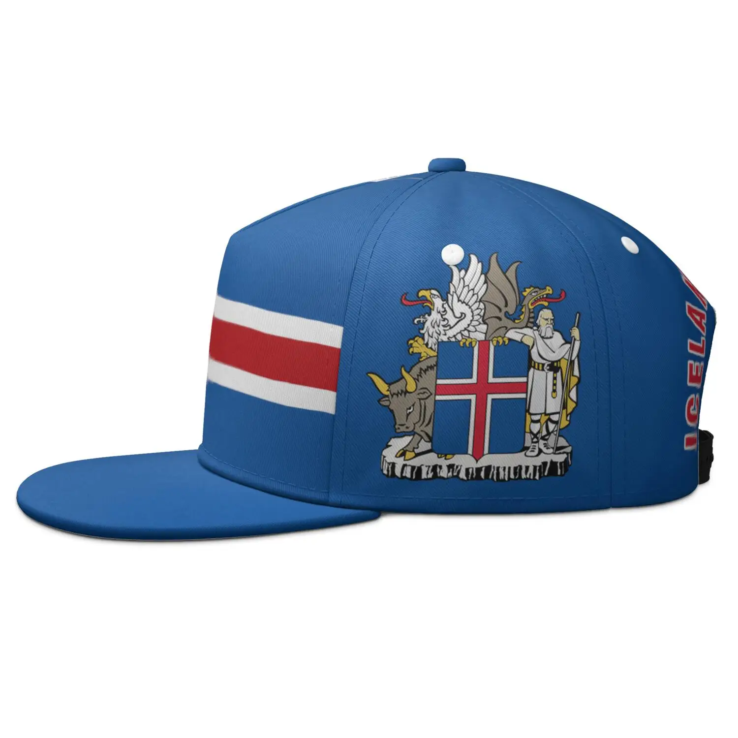 Iceland Flat Brimmed Cap Custom Name Number Hip-hop Hat Nation Flag Icelandair Icelandic Country College Photo Headgear