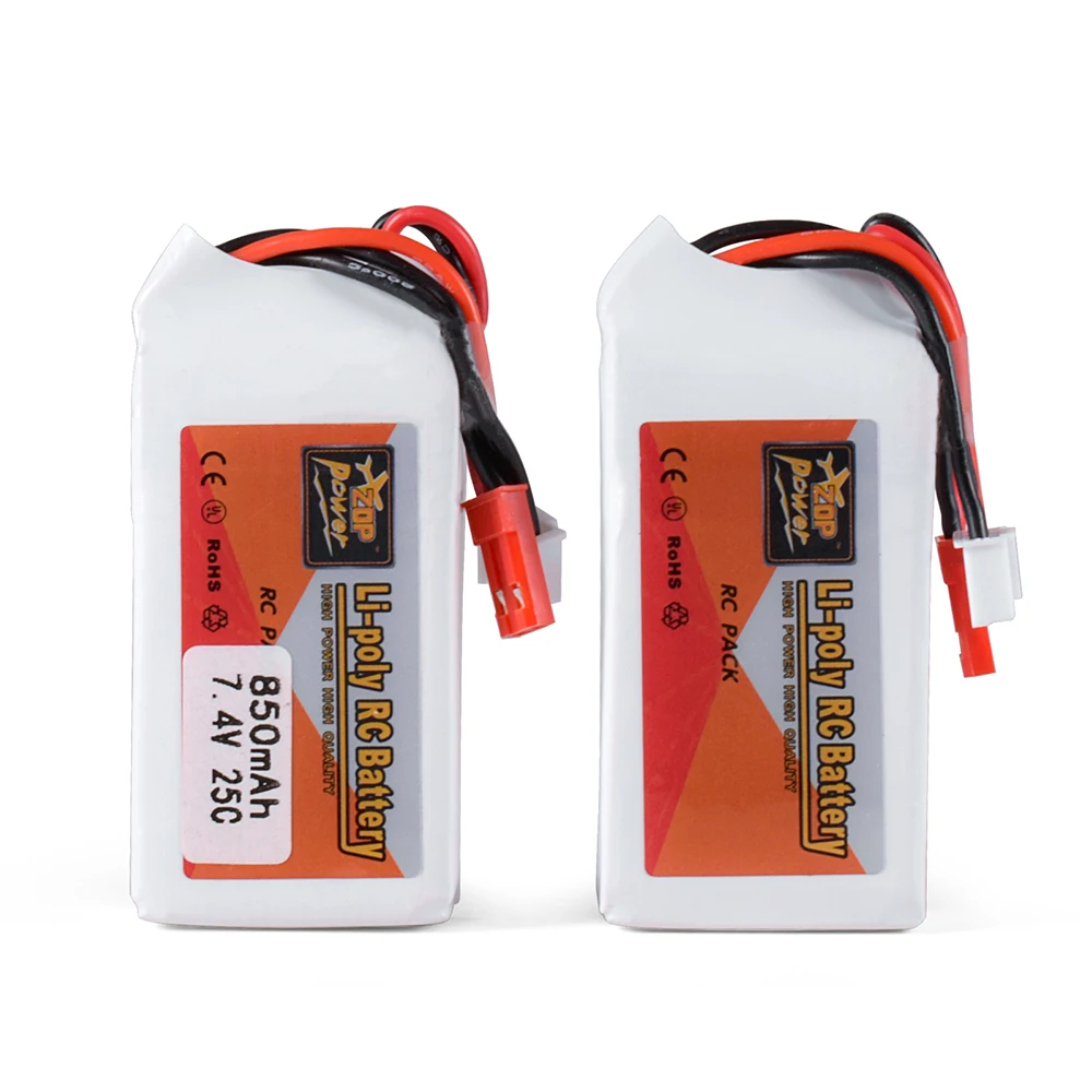 ZOP Power 7.4V يبو بطارية 25C 850/1000mAh يبو مع موصل JST ل TRX4M RC شاحنات السيارات قارب هليكوبتر الطائرة بدون طيار FPV أجزاء