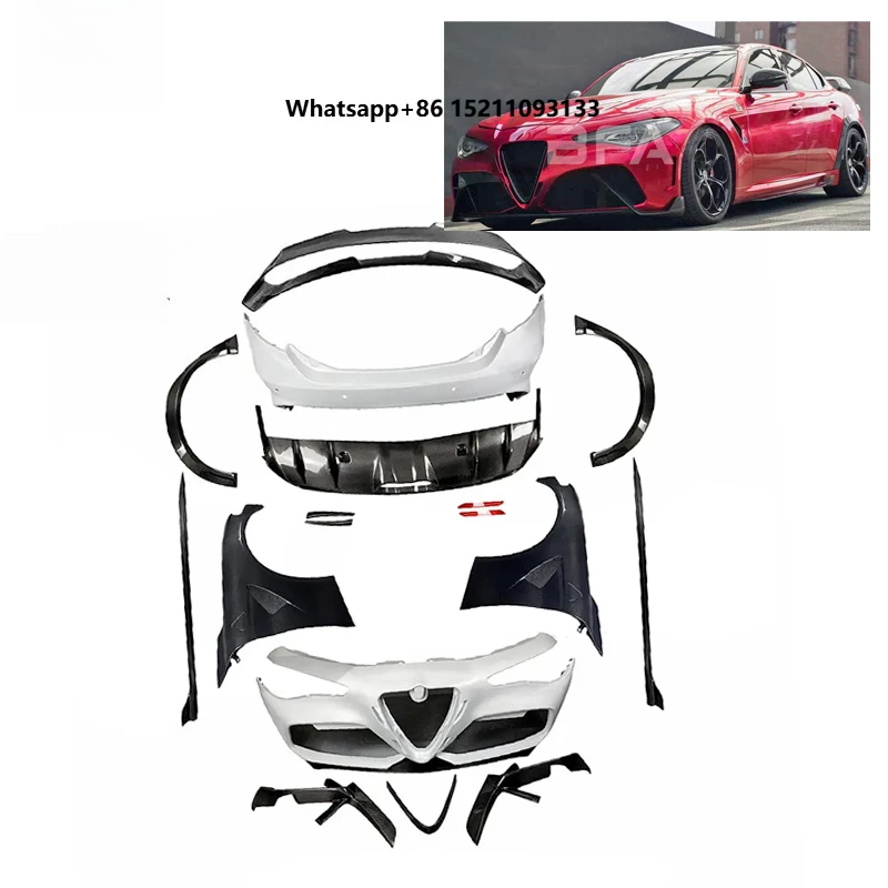 High Quality GTAM Style Partial Carbon Fiber Body Kit for Giulia