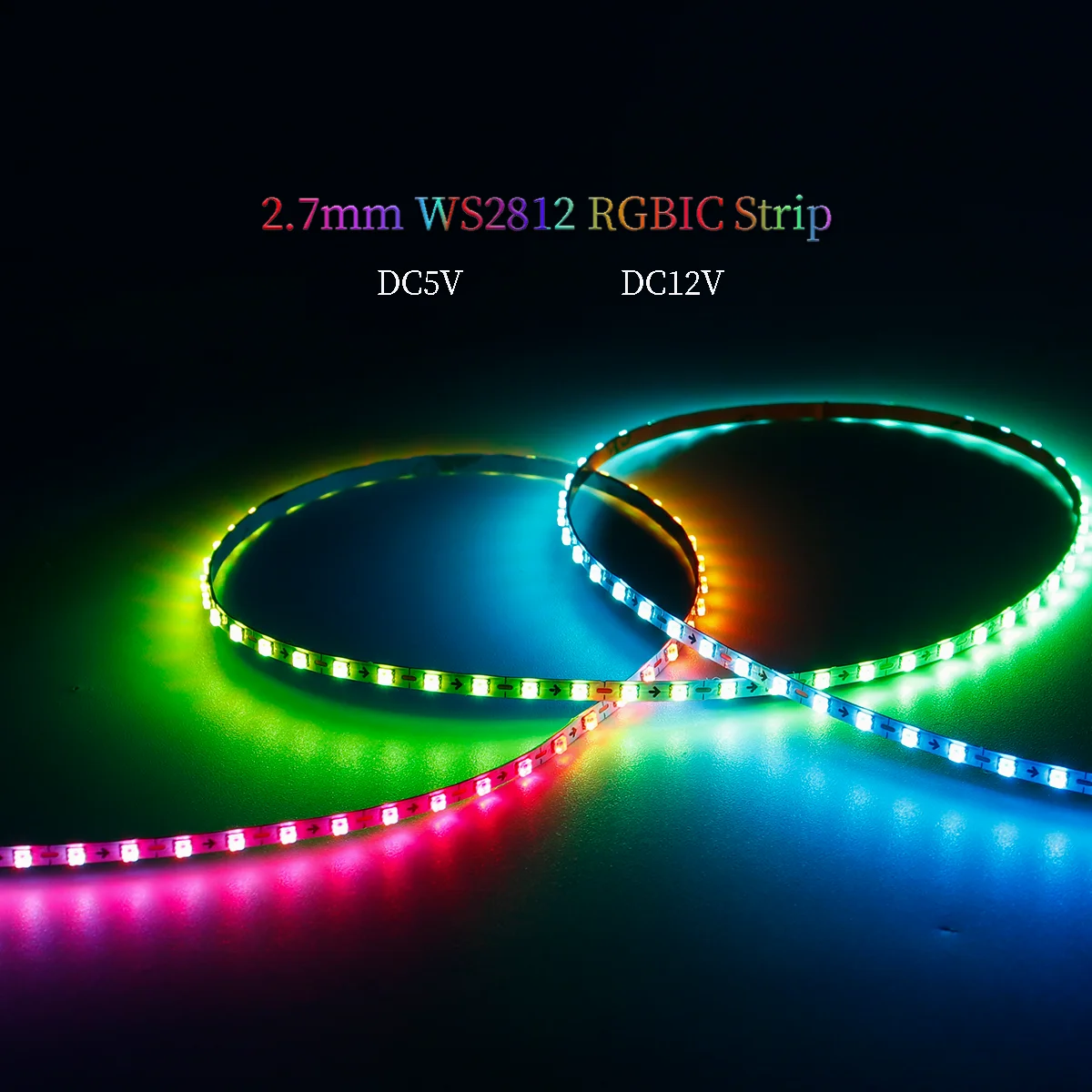 

2.7mm 160Leds/m WS2812 Smart RGBIC flexible LED Strip WS2812B Individually Addressable Dream color led Strip Lights DC5V/DC12V