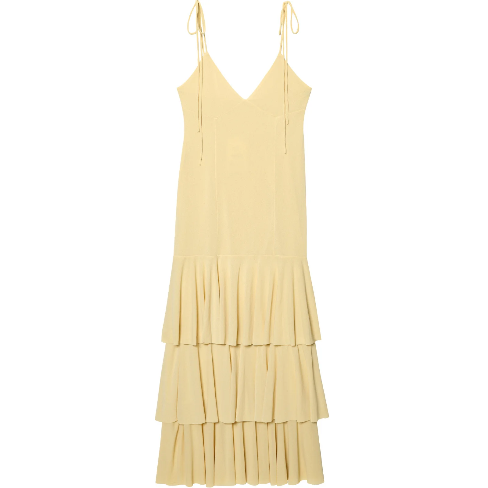 Vestido Midi Deco em Camadas Estiloso JNLEAOG, Vestido de Verão F com Estampa de Poá, Decote em V e Sem Mangas