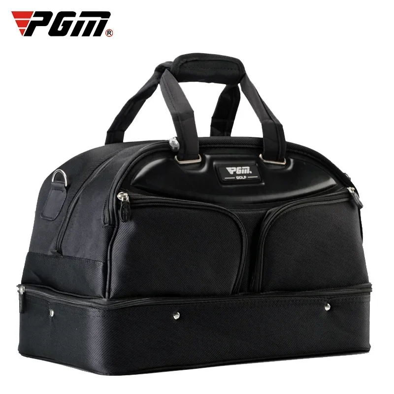 PGM Authentic Golf Clothing Bag Men\'s Double-decker All-black Clothing Bag Super Large Capacity High-end Ball Bag YWB005