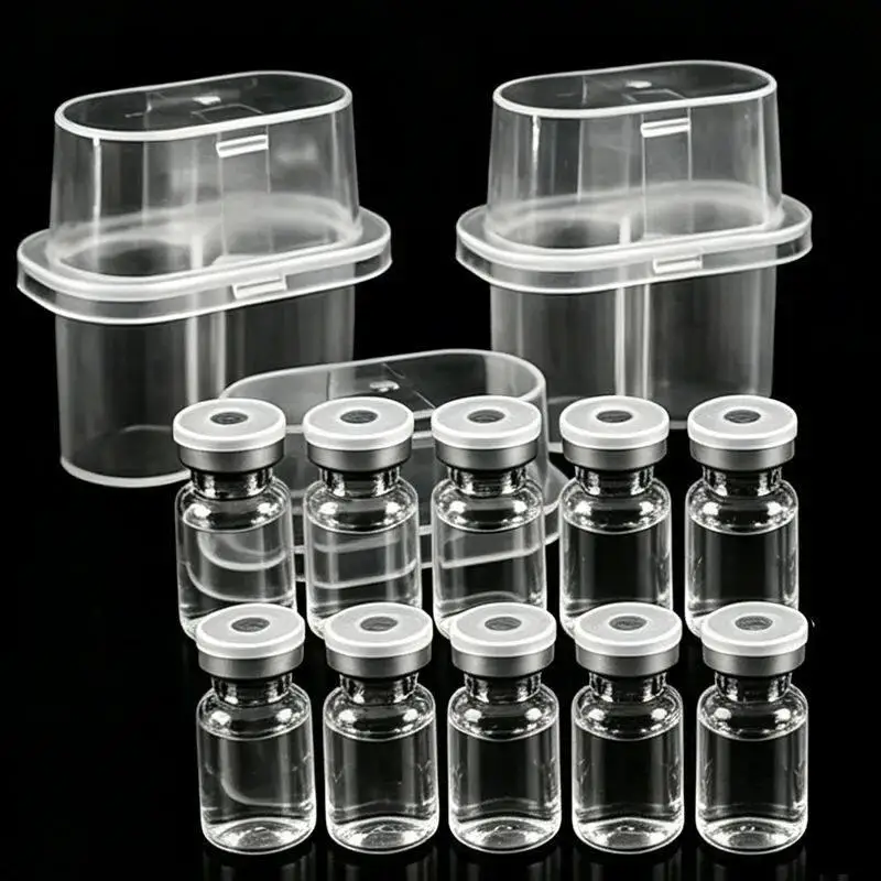 2-Slot Microtube Vial Peptide Freezer Storage Case For Fridge Organizer Portable 3/10ML Glass Vials Microtube Secure Holder Box