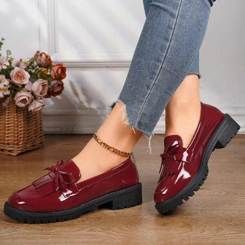 Casual Round Toe Rubber Pumps for Women2024new Hot Sale Summer Fashion Deep Mouth Ladies Shoes Slip-on Low Heel Pu Pumps Zapatos image 2