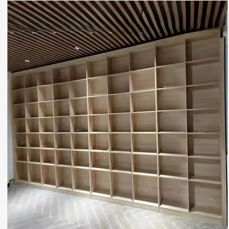 Bookshelf full wall lattice cabinet custom bookcase professional door-to-door installation size free combination office file cab