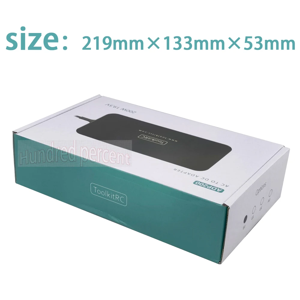 ToolkitRC ADP200 V2 Power Adapter 200W DC 19.5V 10.3A XT60 Output Model Toy Car Accessories Suitable For Charger M6D M8P M7 M9
