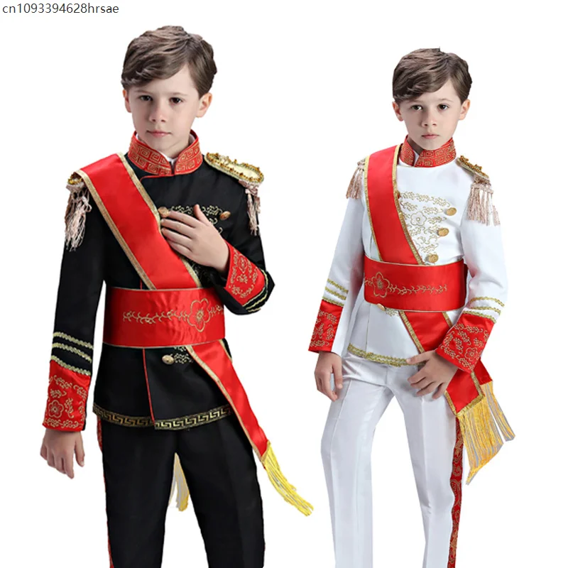 

Kids Medieval England Royality Prince Military Jacket Costume Child Boys King Cosplay Fancy Costume