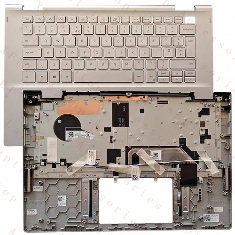 

F 1pcs Silver Palmrest UK Keyboard Backlit for DELL Inspiron 14 5400 5406 2-in-1