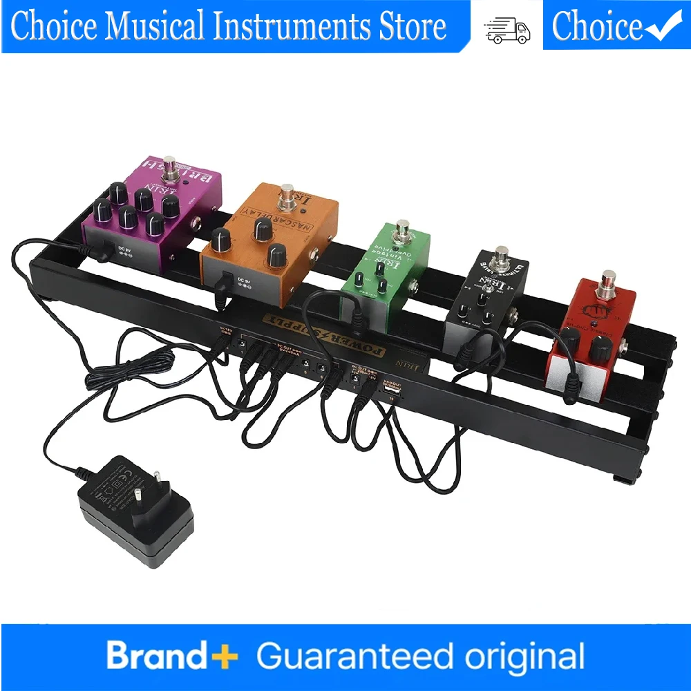 

IRIN Guitar Effector Board Guitar Effects Pedal Board Sturdy Aluminium alloy with Magic Stickers Handbag Wiring Power Plug