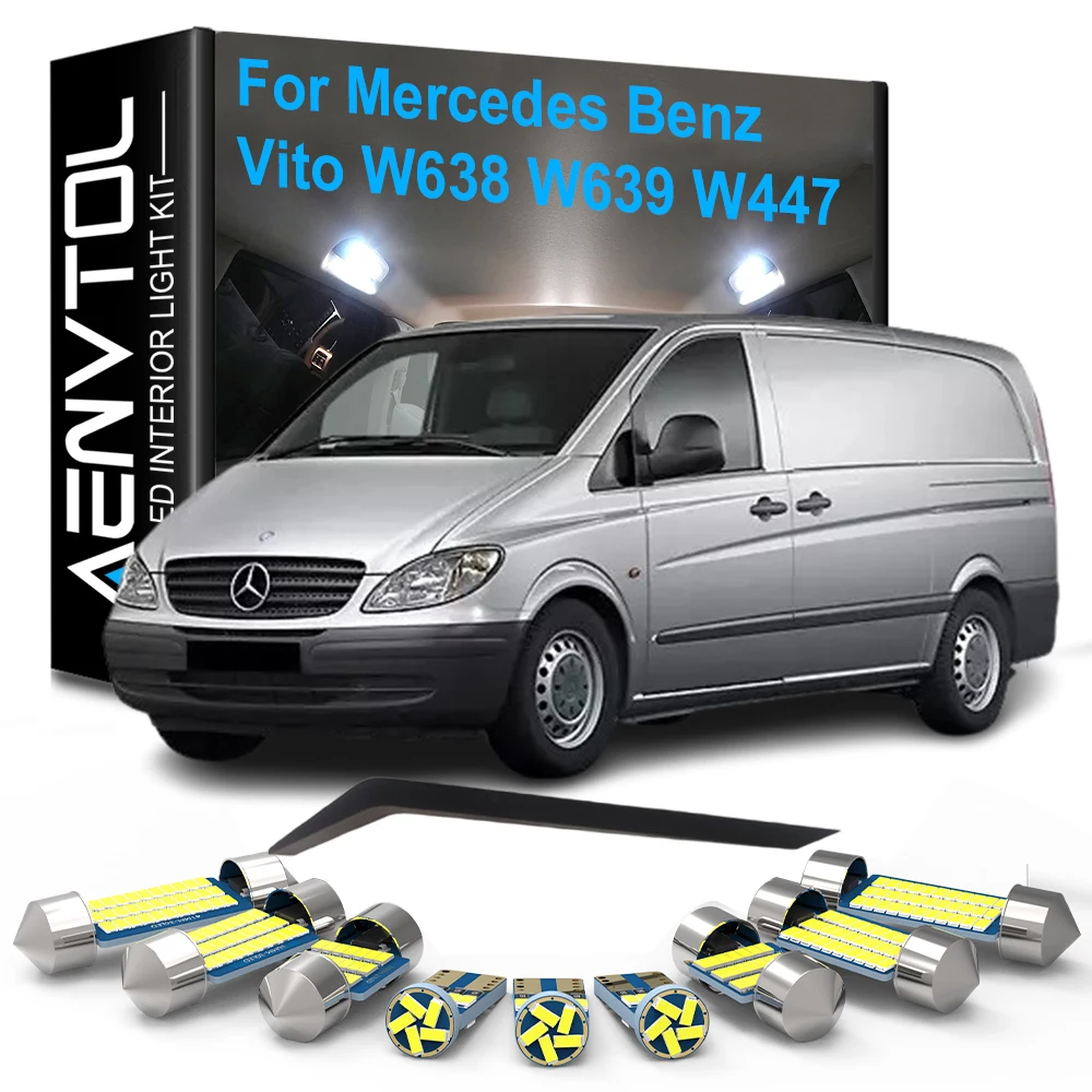 

Автомобильные аксессуары, светодиодные внутренние фонари Canbus для Mercedes Benz Vito W638 W639 W447 1996-2018, купольная лампа для чтения карт, багажник, бардачок, лампа