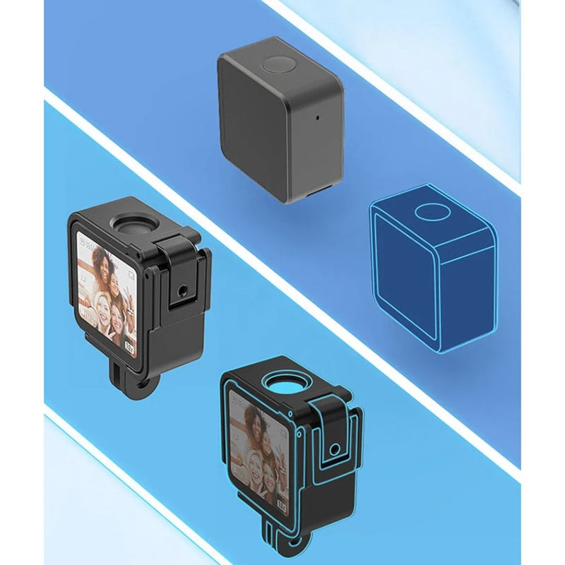 For DJI Action 2 Protective Frame Case Camcorder Housing Case Housing Mount Bracket With Side Cover Hole