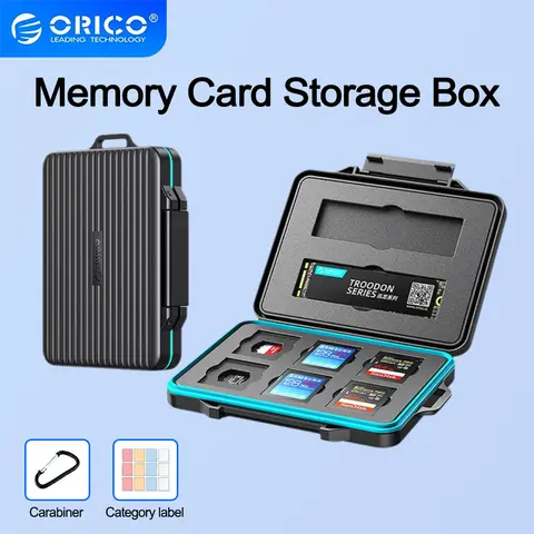 ORICO Storage Case for M2 SSD Portable Memory Card Protective Pouch Travel Box with TF/CF/SD Card Organizer Waterproof Dustproof