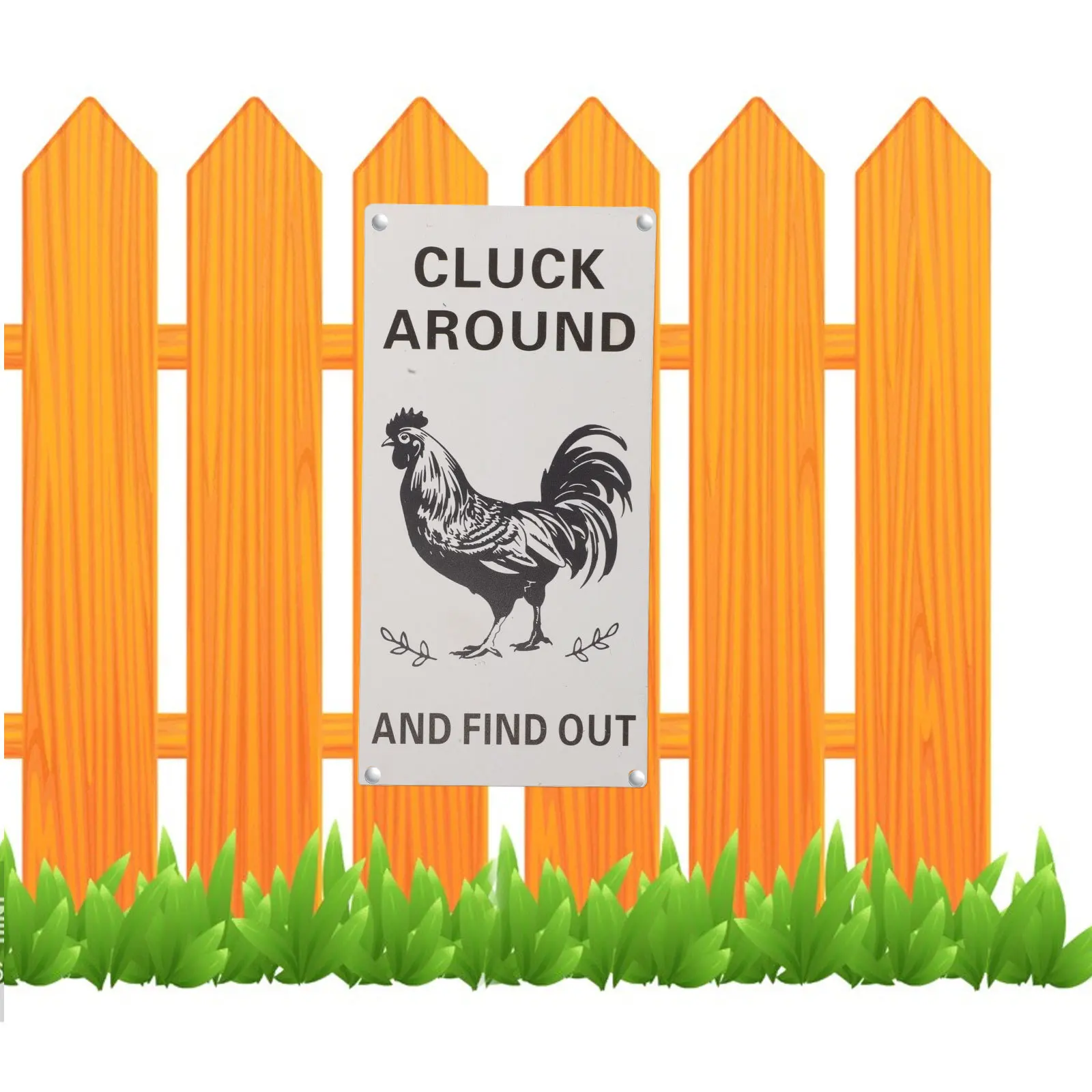 

Farmhouse Chicken Sign Metal Around and Find Out for Coop Garden Decor Wall Art Outdoor Farm Decor Accessory