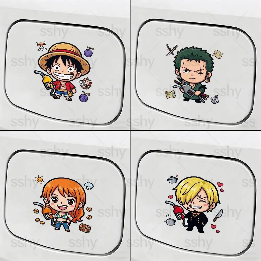 

ONE PIECE ANIME Cute & Funny Car Gas Cap Sticker Waterproof Fuel Tank Decor Decal