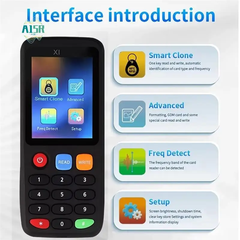 

A15R-X7 RFID смарт-чип NFC декодер Дубликатор считыватель писатель + 5Xt5577/UID брелок-тег копир 125 кГц 13,56 МГц бейдж клон карты