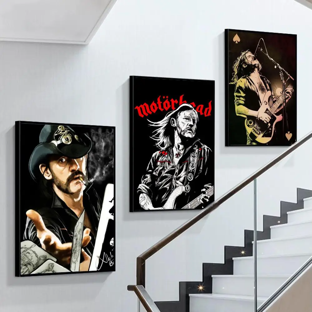 Piosenkarz L-lemmy K-kilmister plakat samoprzylepny plakat artystyczny Retro Kraft papierowa naklejka DIY do pokoju kawiarnia obraz dekoracja w