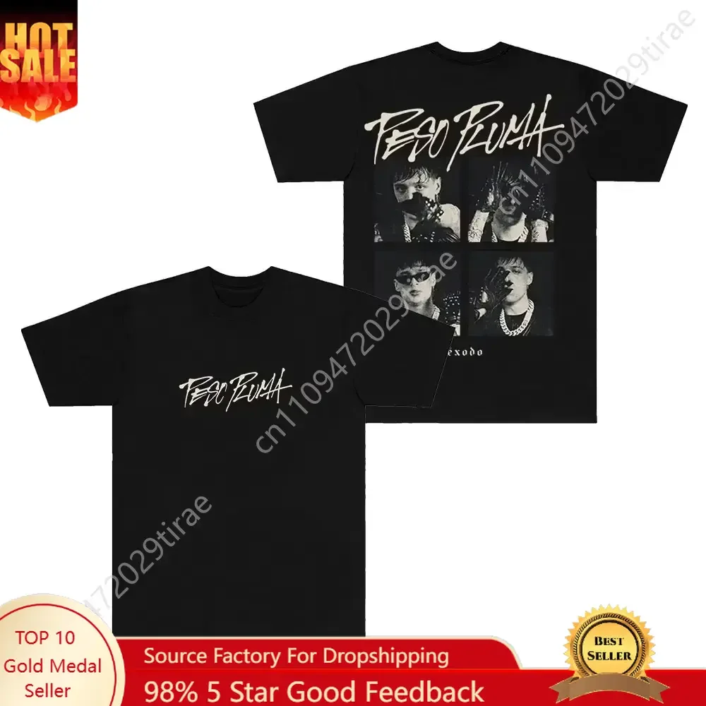 

Peso -P Exodo Portraits Tee Dinastía & Friends Tour Merch Vintage T-shirts Women Men Fashion Casual Streetwear Short Sleeve Gif