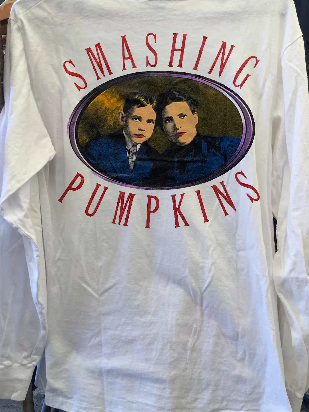 Smashing Pumpkins American Rock Retro Long Sleeve T-Shirt Trendy Cotton round Neck Printed Loose Fit Unisex Breathable T-Shirt