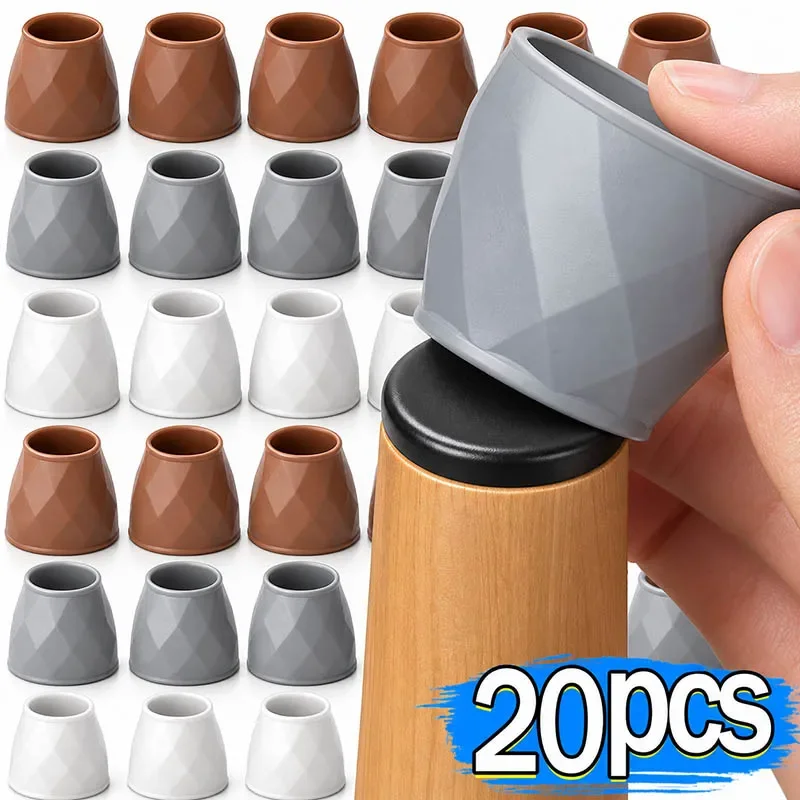 20/4PCS Chair Leg Cover Mat Floor Protectors Furniture Pads for Hardwood Floors Silicone Anti Scratch Table Chair Leg Foot Caps