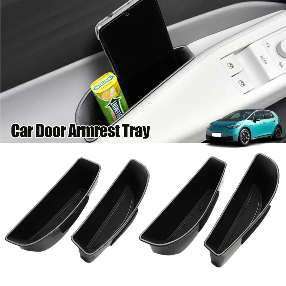 2Pcs Car Door Handle Storage Box For Volkswagen ID.3 ID.4X ID.4 CROZZ 2021+  Door Armrest Holder Tray Organizer Car Accessories