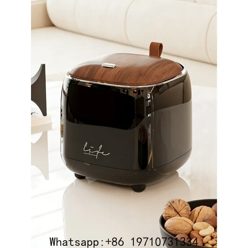 Desktop trash can household living room bedroom with cover mini small high value office